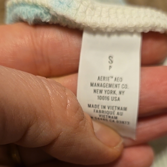 New Aerie Blue Green Tie Dye Oversized Hoodie Sweatshirt Size Small - Picture 6 of 6